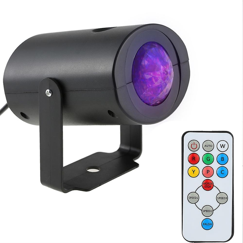 9W Mini RGBW Water Wave Ripple Effect LED Stage Light  Speed Adjustable 7 Colors  Lamp with IR Remot