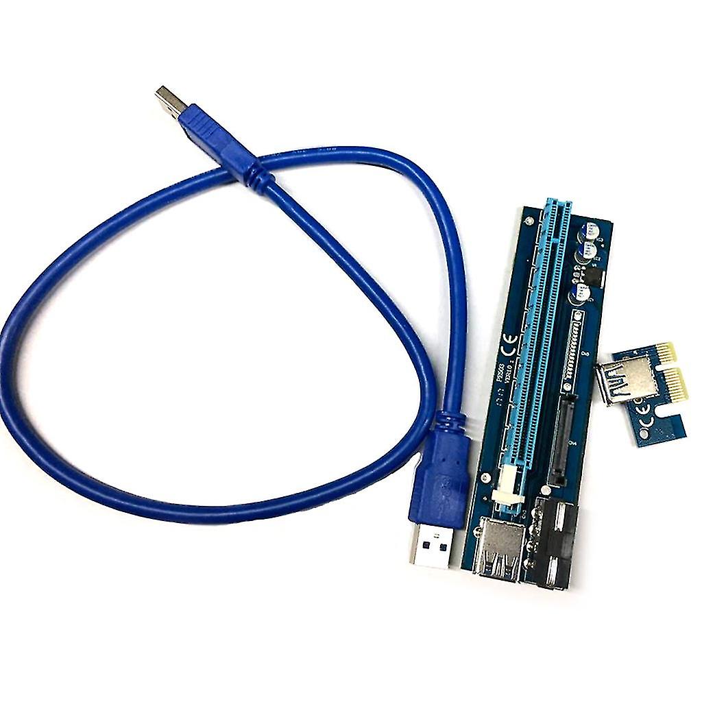 Usb 3.0 Pci-e Riser Ver006c 4pin Sata Dual Interface 16x To 1x Powered Adapter Card For Bitcoin-litecoin-eth