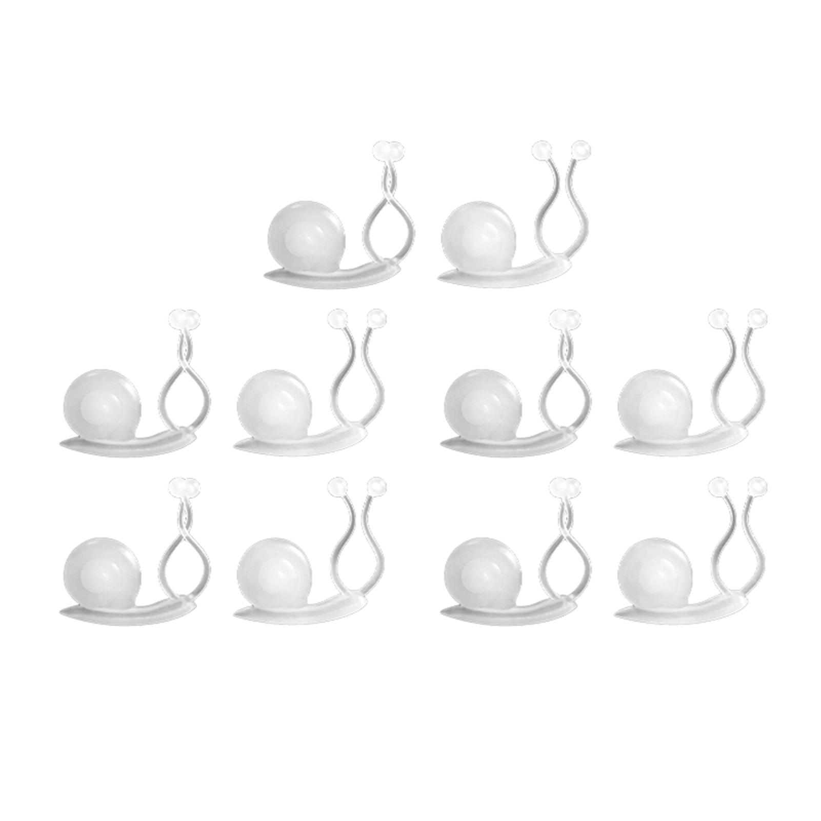10Pcs/Set Adorable Snail Shape Plant Fixed Clip Good Clamping Wall Mounted Plastic Plant Holder Clip for Home