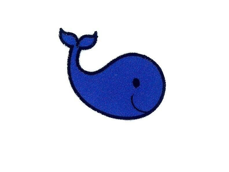Patch ecusson embroidery thermostick badge blue whale embroidery