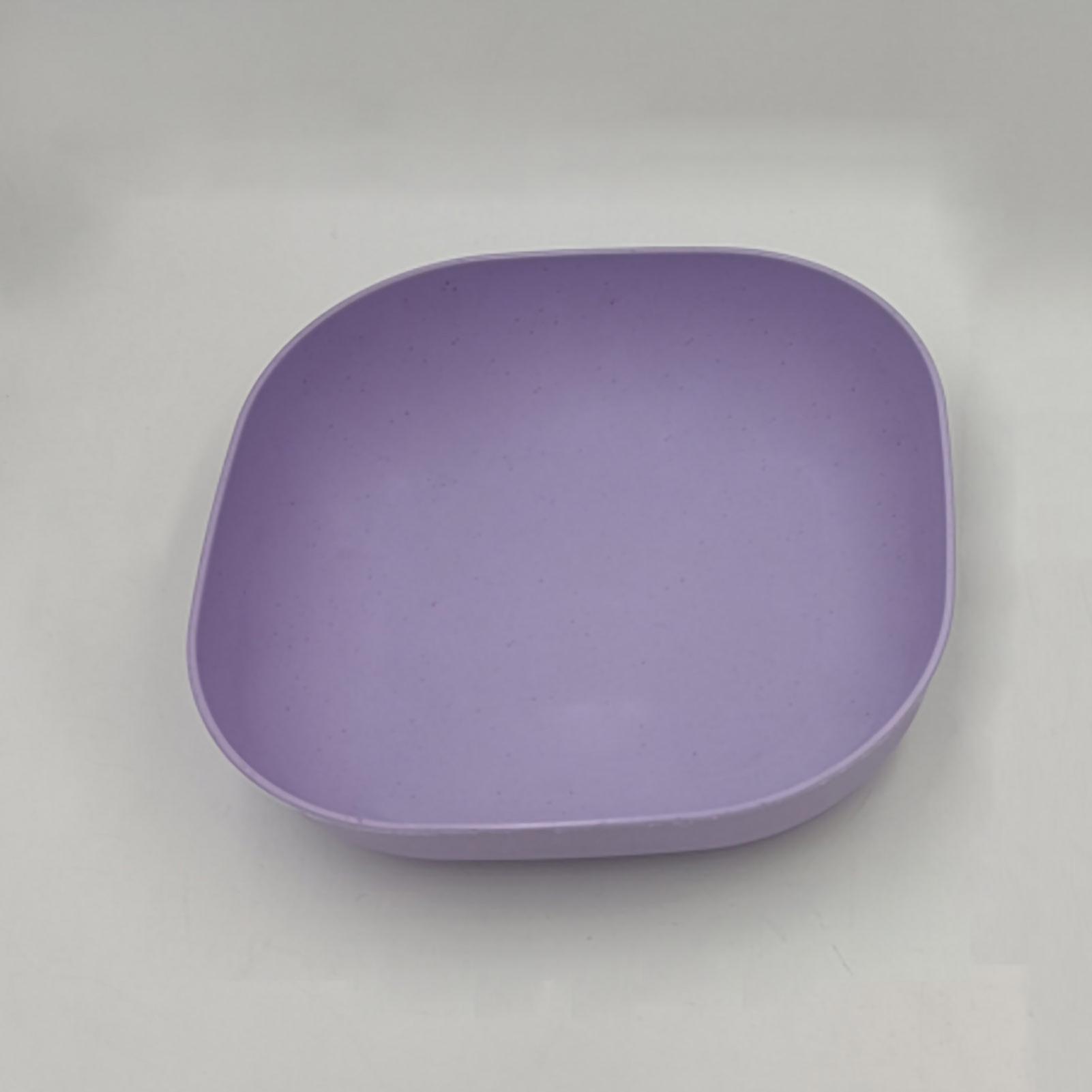 Dinner Plate Tableware Wheat Straw PP Dinnerware for Dish Fruits Serving Sauce DippingDeep Square Purple
