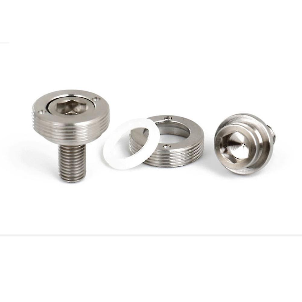 Titanium Alloy M8x15 Bicycle Hex Bolts For Bottom Bracket With Dust Cap Gasket Bike Parts- Titanium