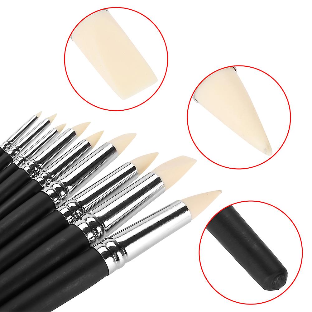 9pcs Clay Sculpting Tool Set Rubber Head Sculpture Tools Shapers Accessory