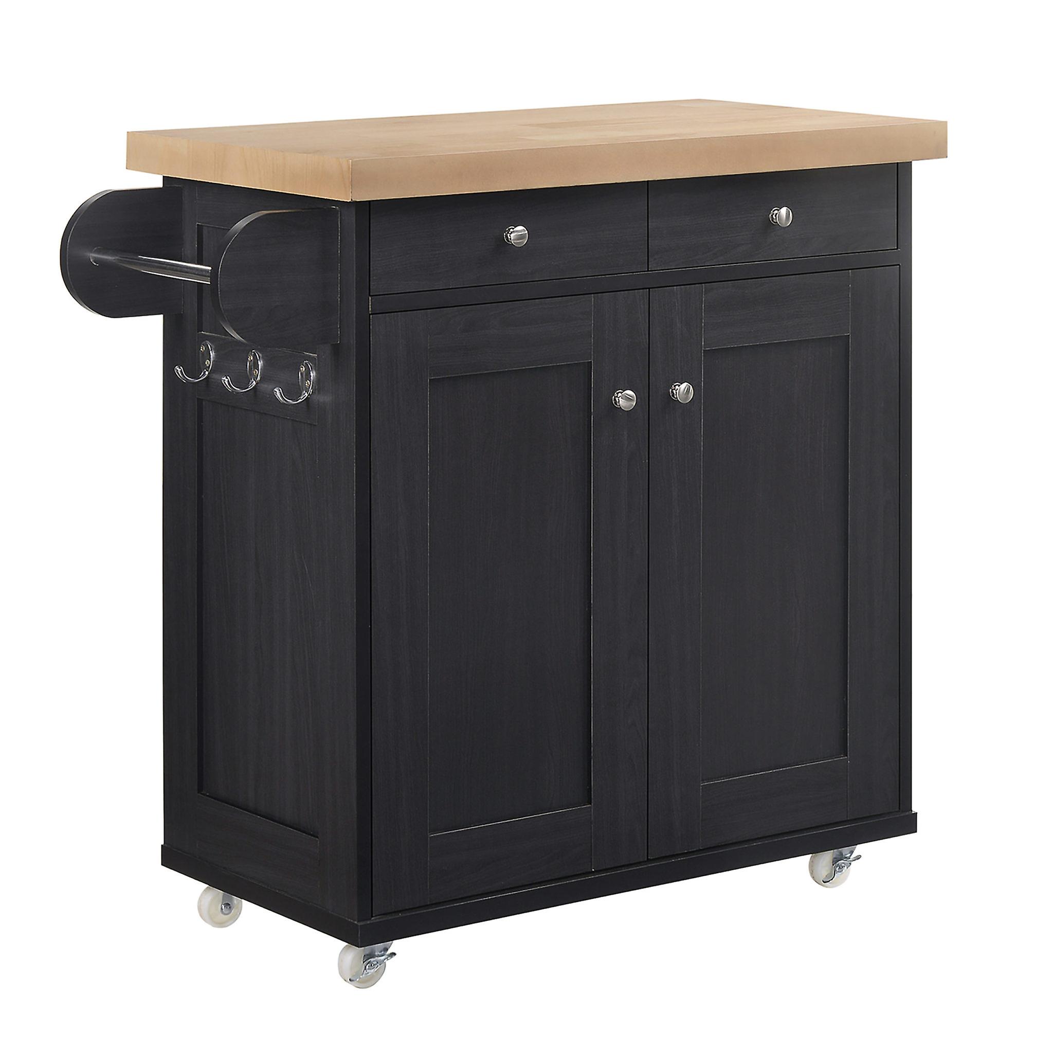 Pauline Black Kitchen Island