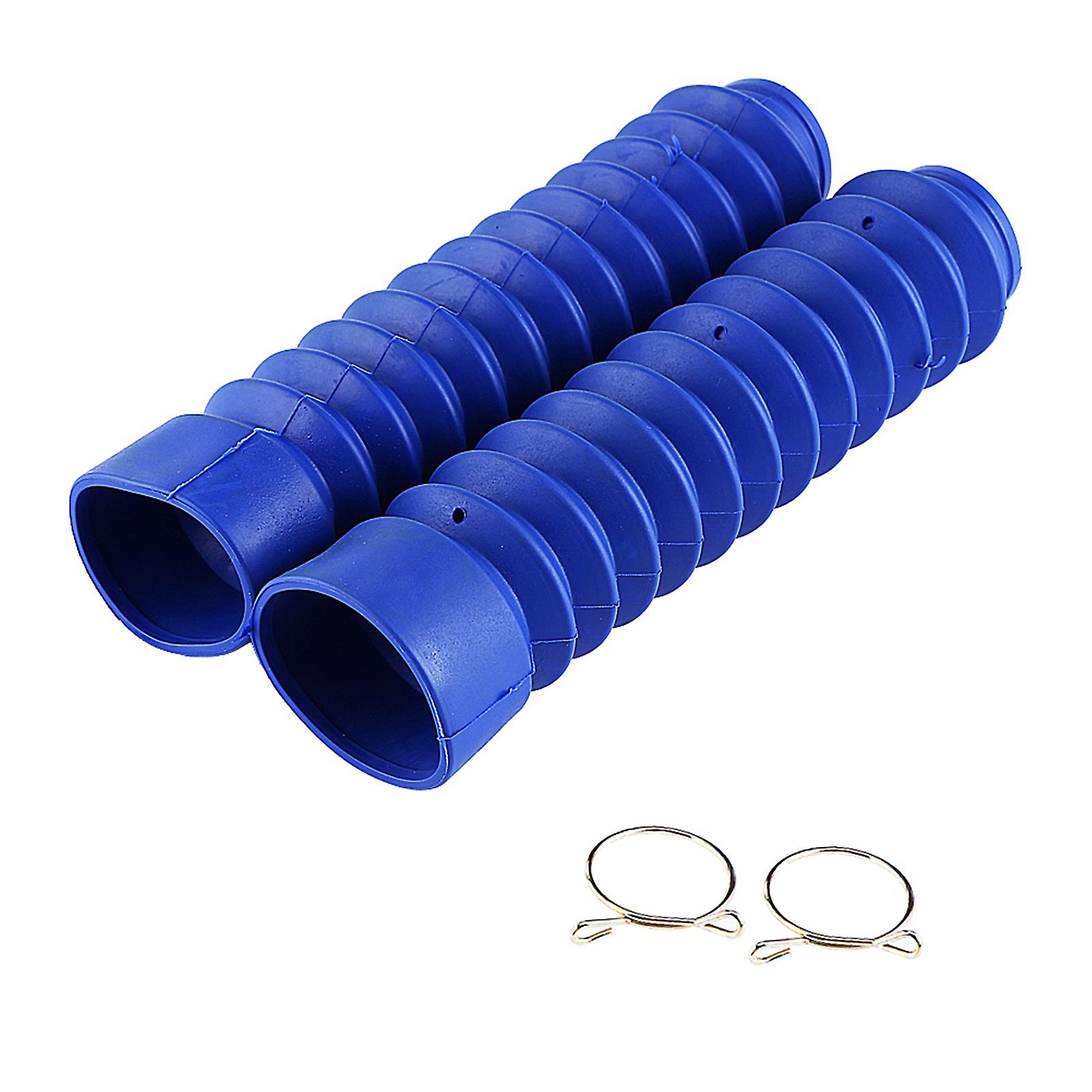 Universal Motorcycle Front Fork Dust Boots Covers 210.5mm Length 42mm Inner Diameter Blue Durable Rubber Protective Sleeves Set of 2 for Enhanced Shoc