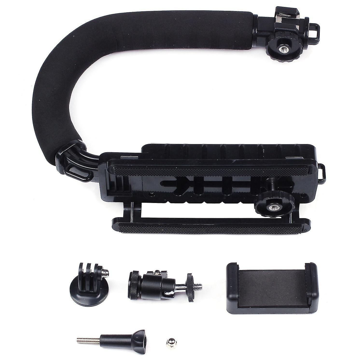 C Type Monopod Handheld Camera Stabilizer Houder Grip Flash Bracket Mount Adapter Drie Hot Shoe Fo
