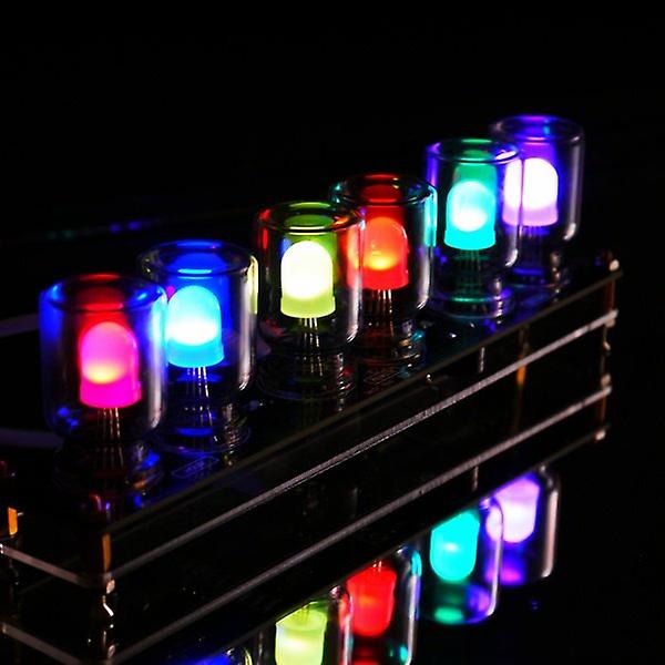 Diy Aurora Led Colorful Light Cube Chromatography Glass Clock Kit