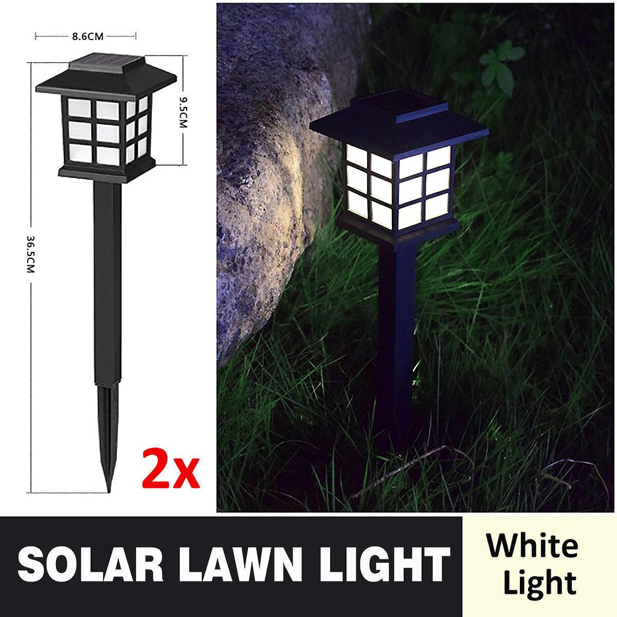 2 Pack Solar Ledlawnlights Pathway Lights Set Outdoor Yard Garden Walkway Landscape Lamp