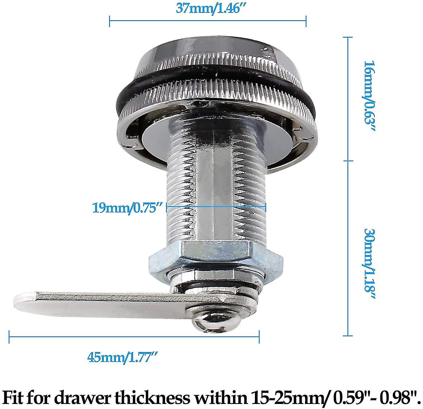 Safety Combination Cam Lock, 3 Digits Combination Lock 1-1/8" Combination Mailbox Lock For Cabinet