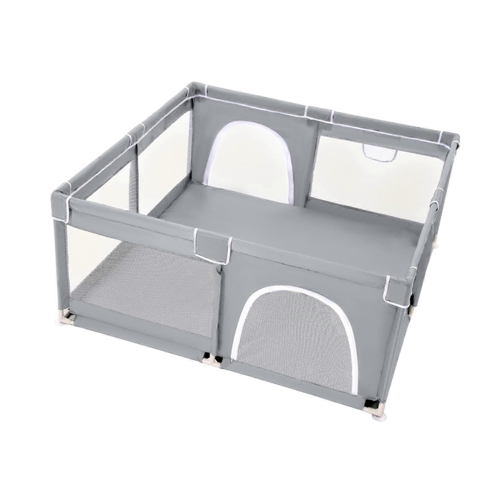 Playpen for Baby Child with Gate Indoor Outdoor for Home Nursery Playground Gray  120cm