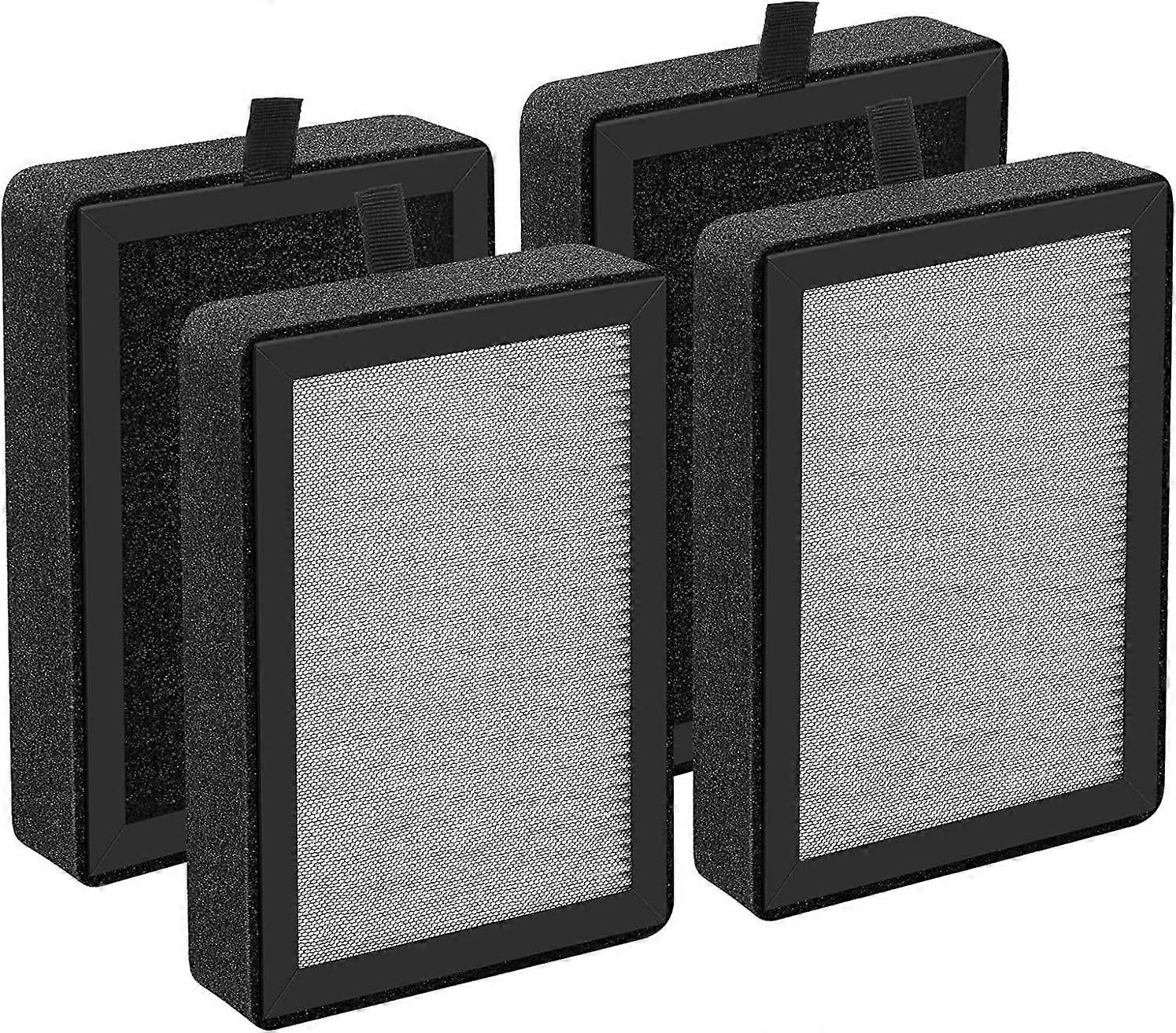 4 Pack Replacement Filter Compatible with LEVOIT LV-H128 / PUURVSAS (HM669A) / ROVACS (RV60) Purifiers