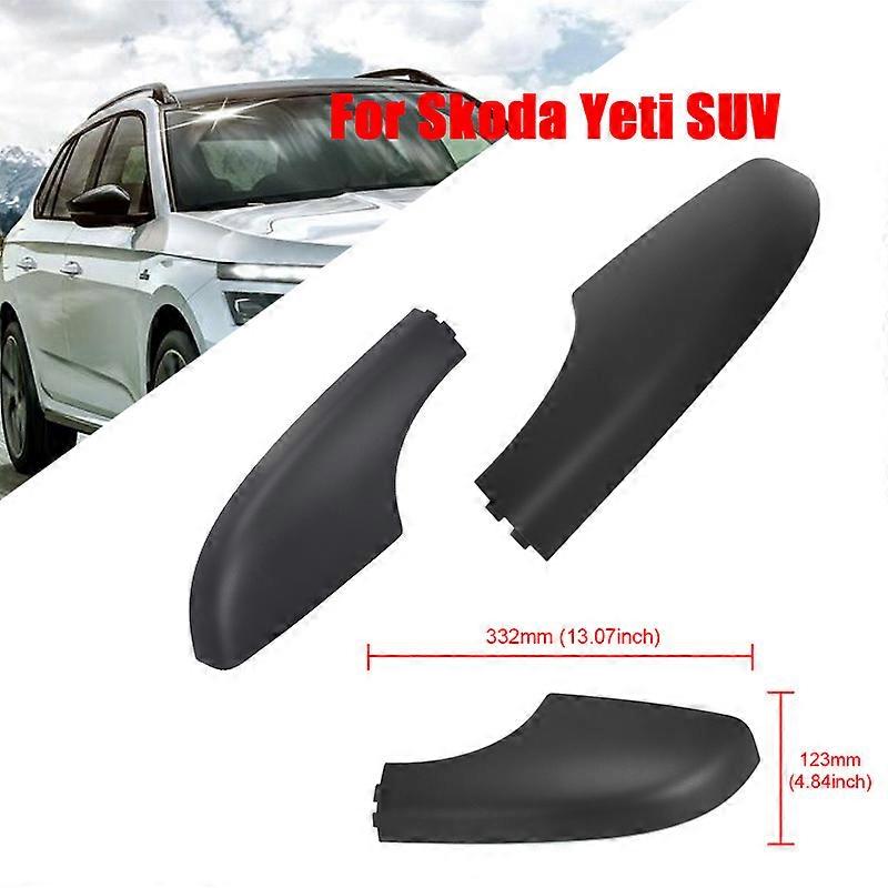 För Skoda Yeti SUV Takräcke Skydd Fram Bak Svart Tak Bagage Bar Rail End Shell Plasitc Cover