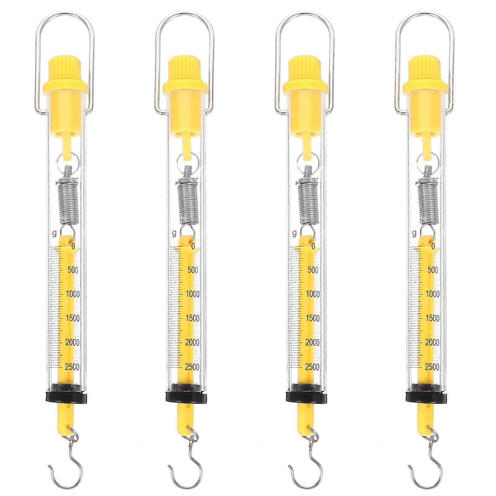 4Pcs Spring Scale Tubular Spring Scale Newton Force Meter Dynamometer Hook Scale
