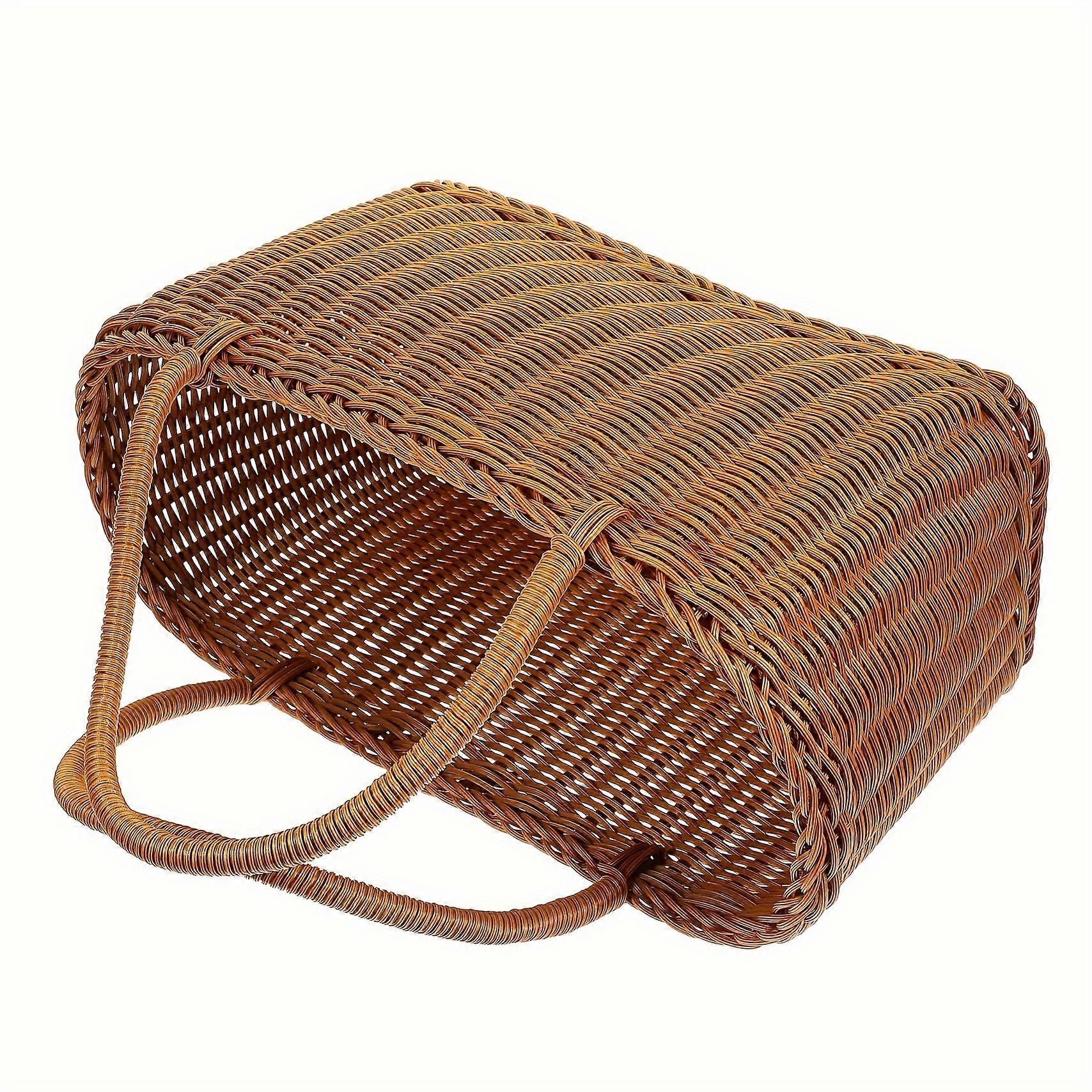 織りバスケット、家庭用手籐収納バスケット、野菜フラワーアレンジメントバスケット、フルーツケーキスナックピクニックバスケット、収納トレイ