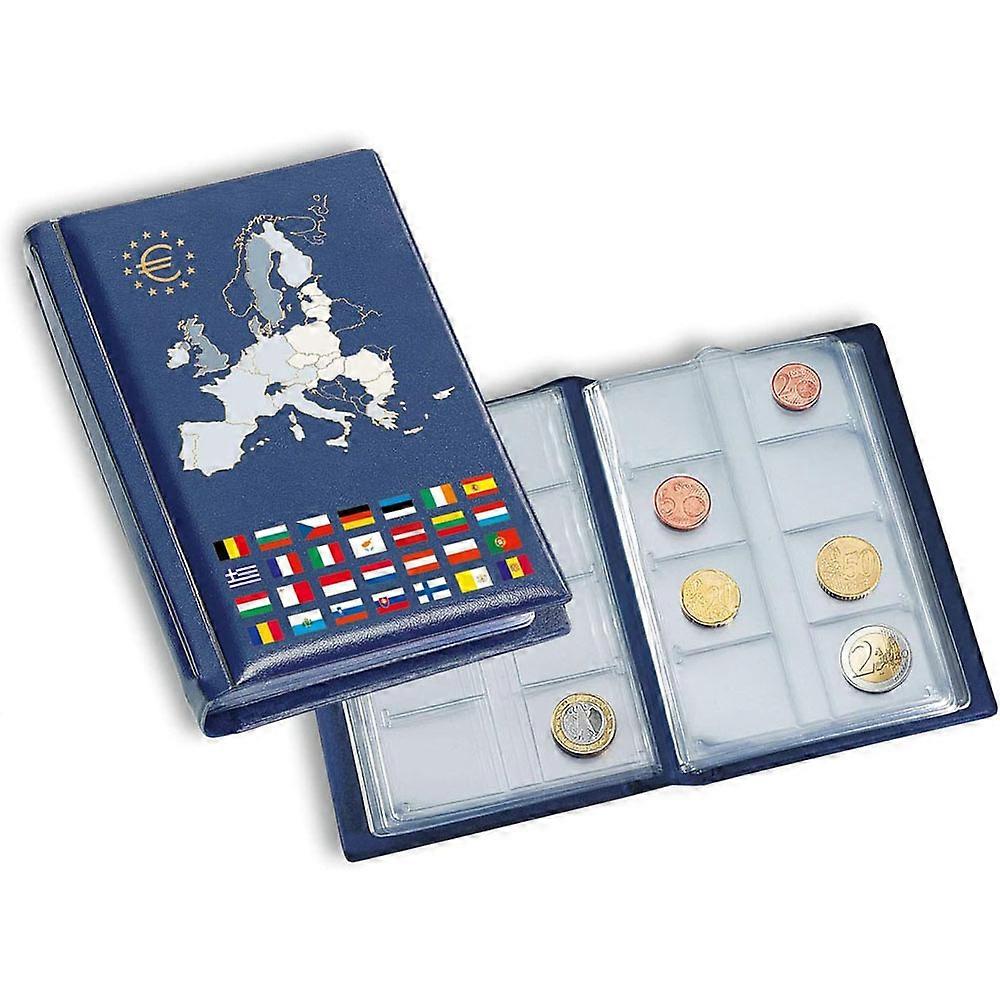 Leuchtturm Premium Quality and Durable Coin Album with 12 Euro Coin Sheet (Blue)