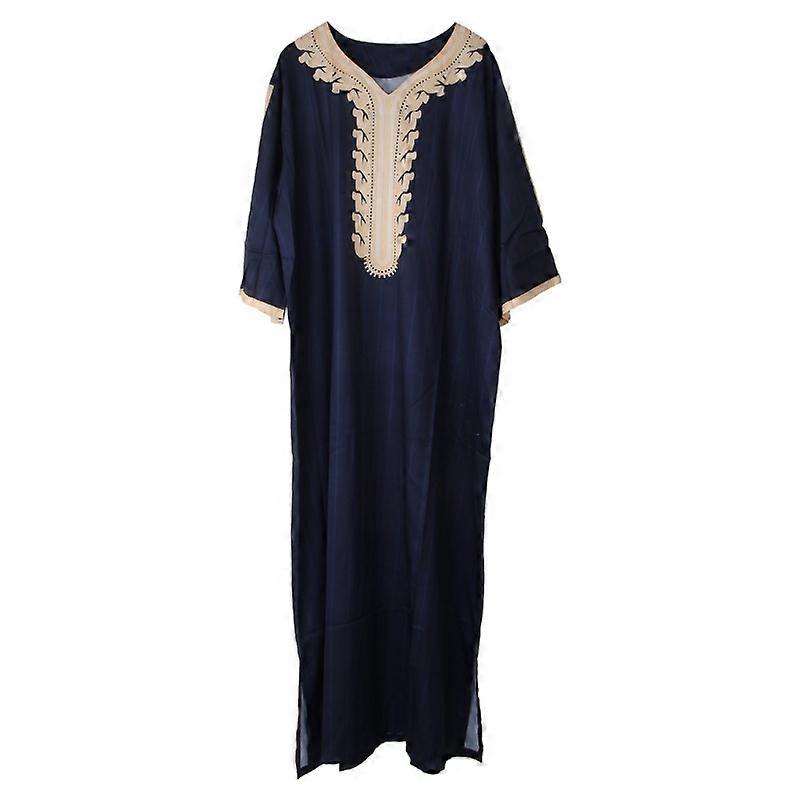 Muslim Robe Comfortable Caftan Men Long Sleeve Muslim Clothing Breathable Eid Middle East Jubba Thobe Arab Muslim Wear