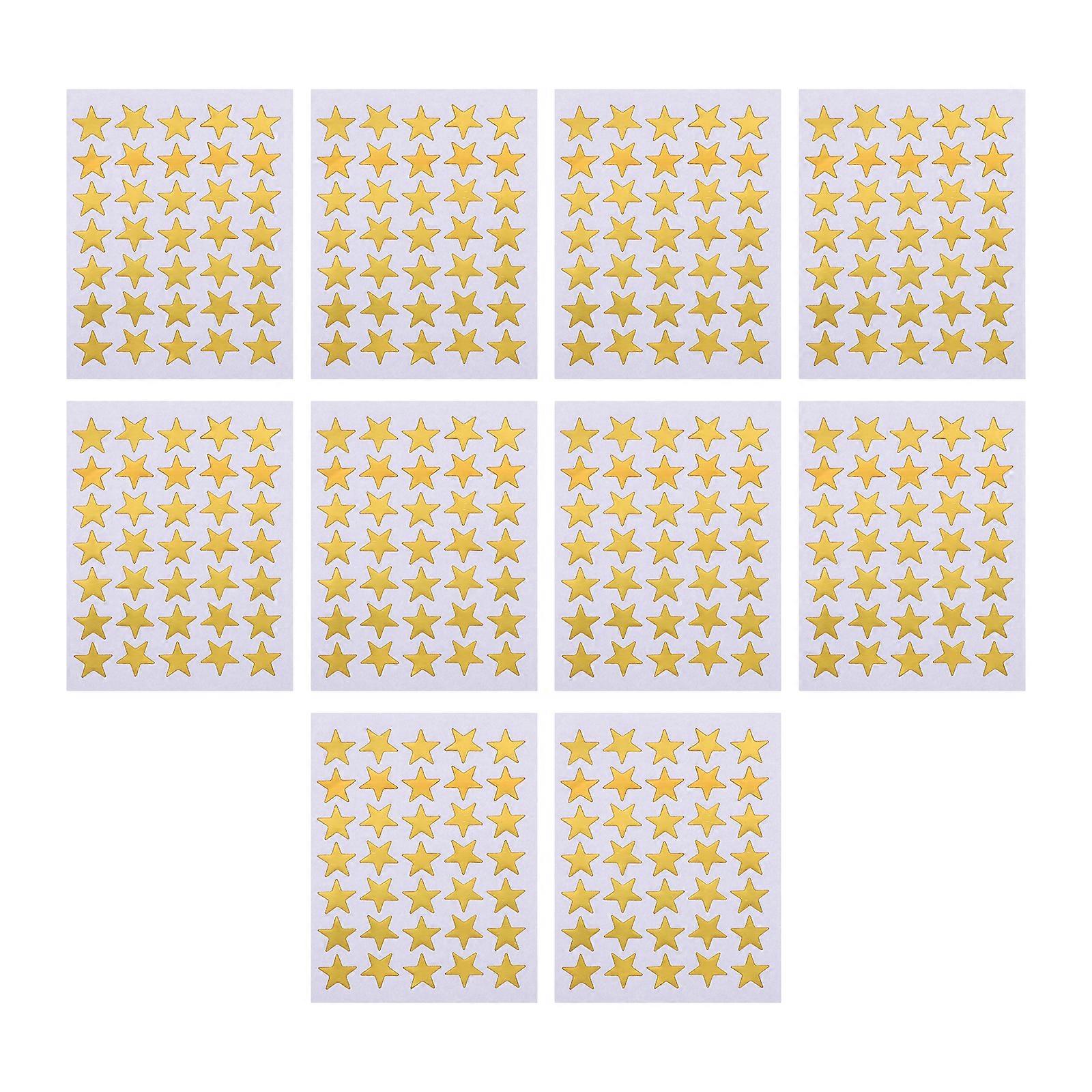 10 أوراق طفل ذهبي خمس مدبعات نجمة ملصقات مكافأة النجمة الذهبية للمنزل