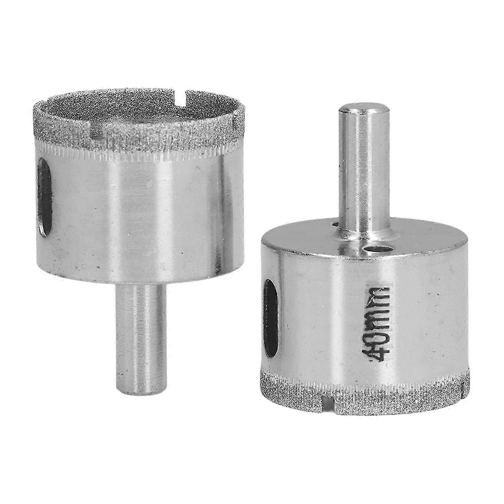 2Pcs Tile Drill Bits 40mm Lower Resistance High Efficiency Sturdy Durable Wide Application Glass Drill Bit