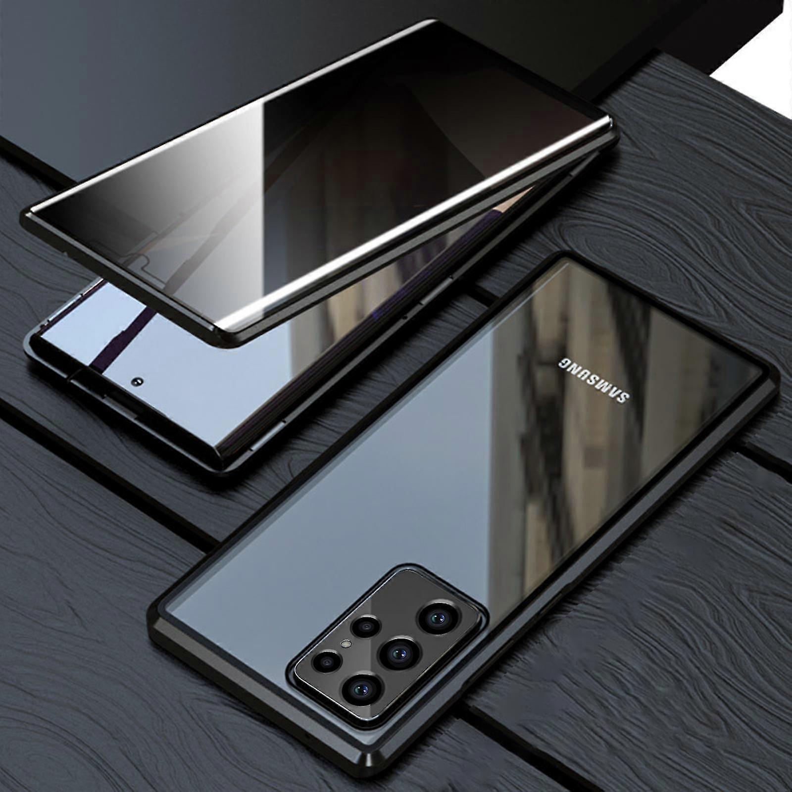 Case For S23 Ultra, Anti Peeping Case Double Sided Tempered Glass Protective Flip Shell 360 Mobile Phone