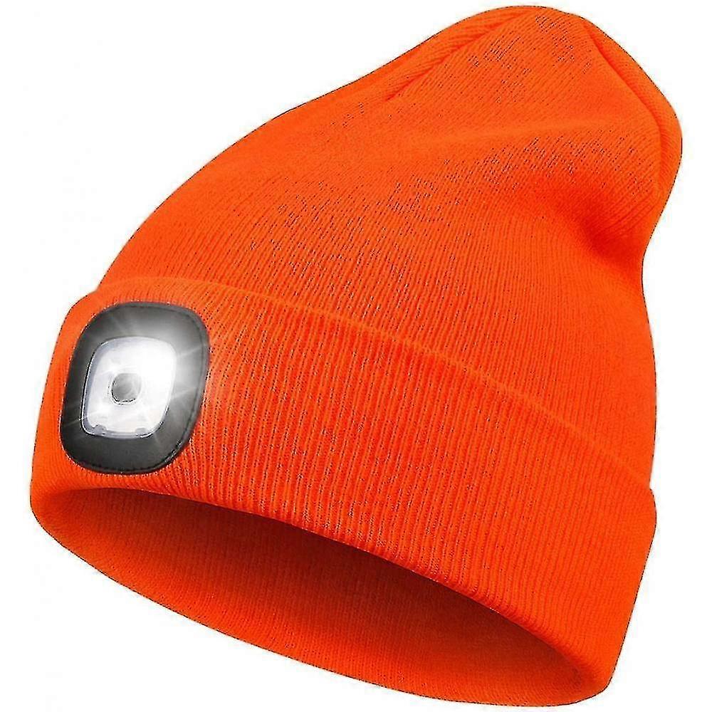 rechargeable headlamp knitted flashlight light,unisex head beanie