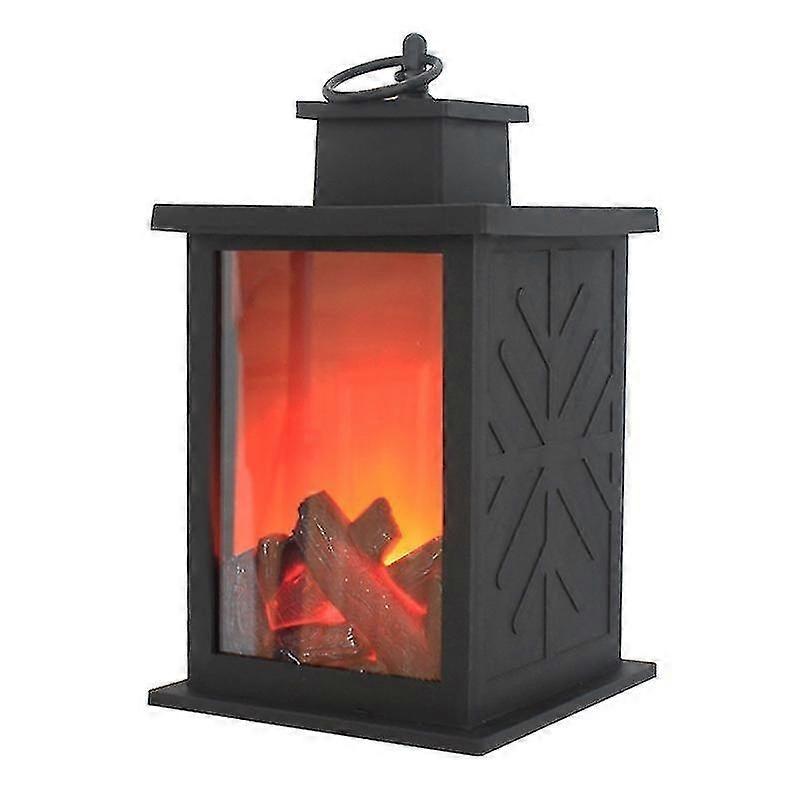 LED Fireplace Light with Touch Switch, Realistic Flame Fireplace Light for USB (Rectangular Fireplac