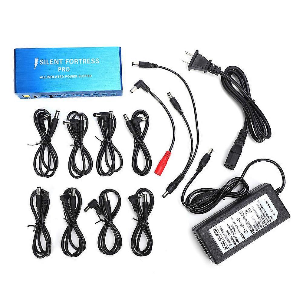 Guitar Effect Pedal Power Supply Portable 8 Output Switchable Voltage 9V/12V/18V 100240V US Plug