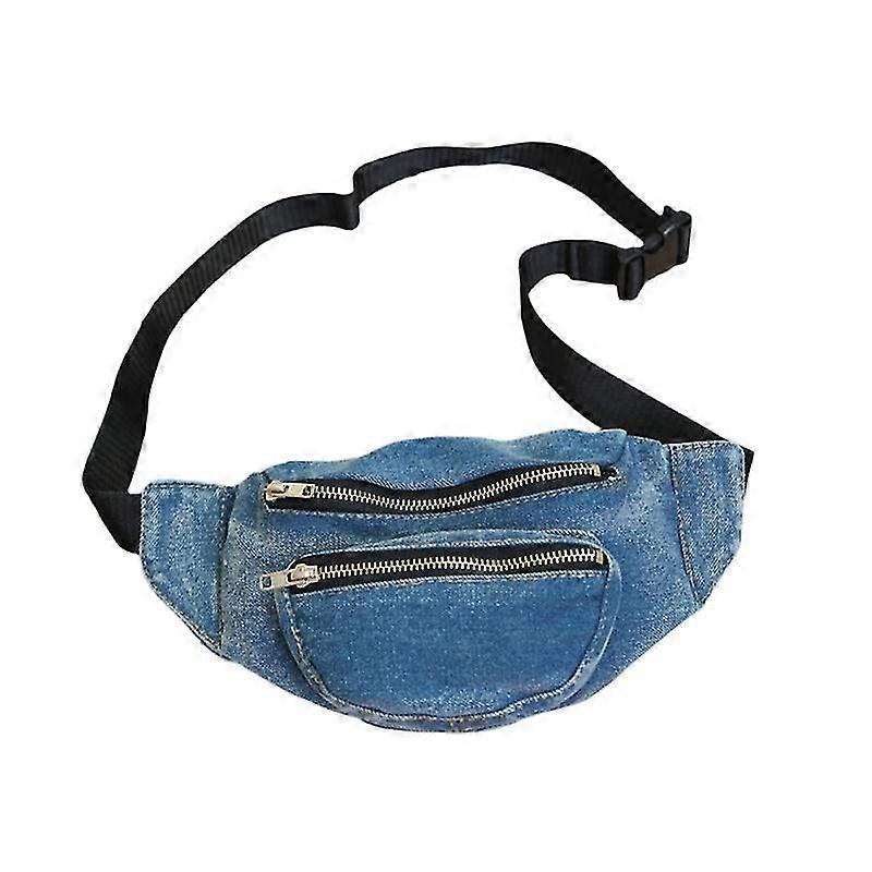 Soft Denim Storage Pouch For Women Use