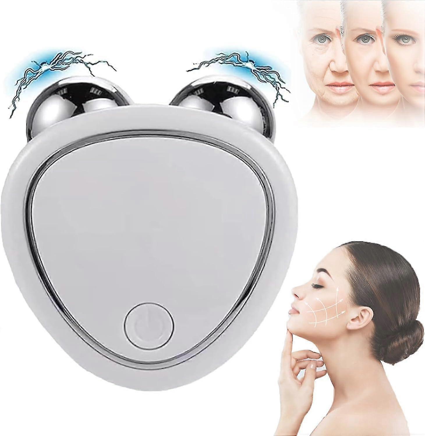 Microcurrent Face Device Roller,levantamiento Facial Con Microcorriente Antiarrugas With 3 Gear,,lift The Face And Tighten The Skin