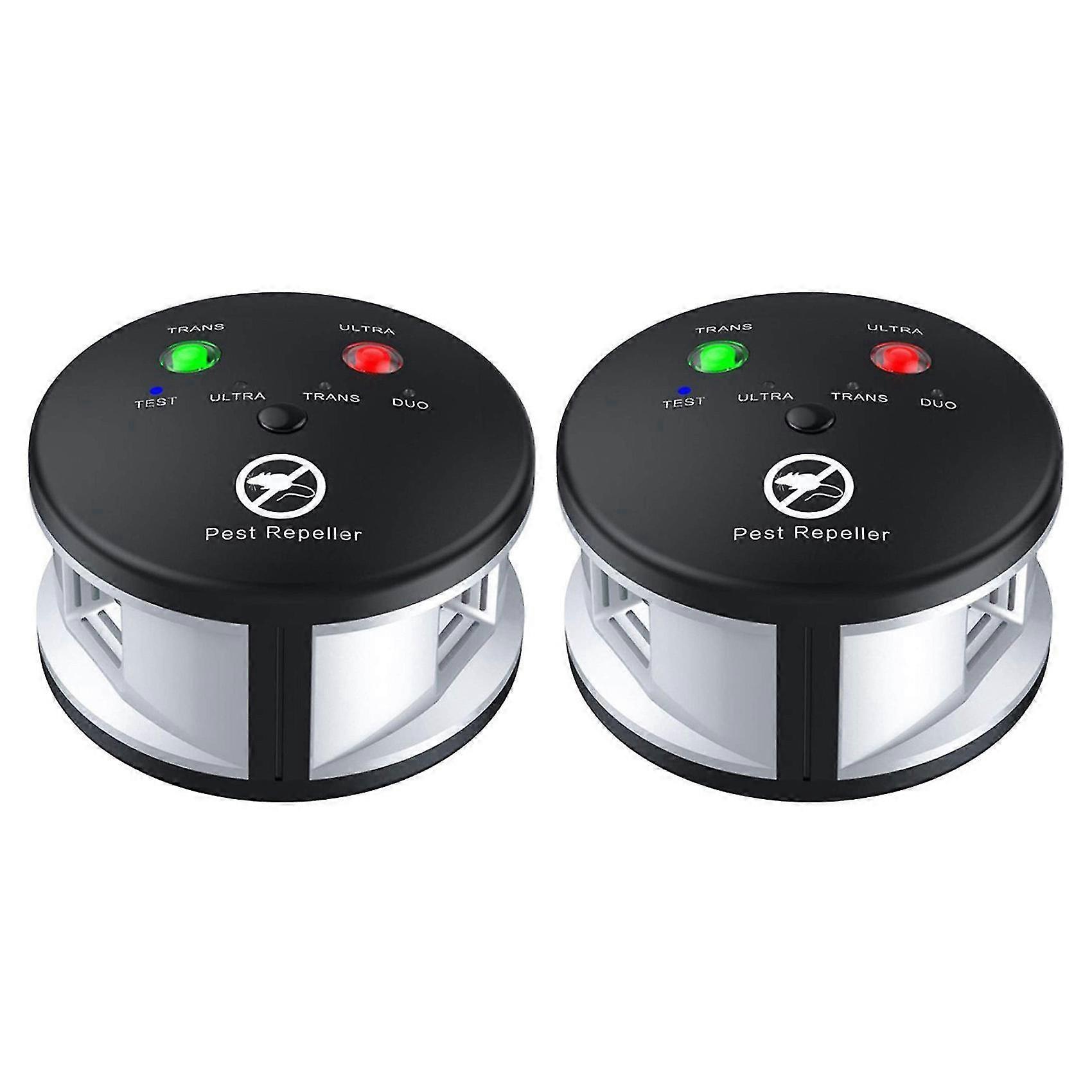 2x Ultra Sonic Mouse Repell-ent, Electronic Rodent Repell-er, 360 Degree Multiple Pest Con-trol 3 I