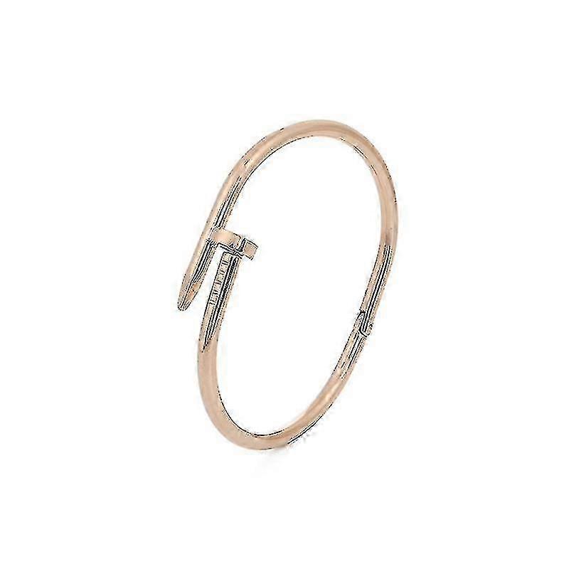Rose gold simple nails temperament titanium steel gold-plated high-quality bracelet fashion WHByv