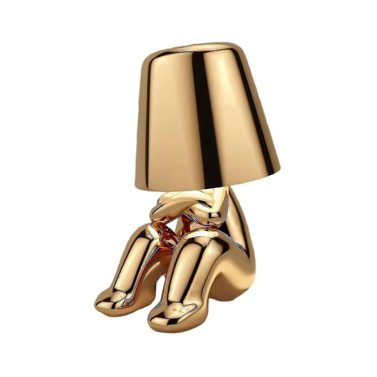 Luminária de mesa LED Little Golden Man com controle de toque e luz noturna regulável