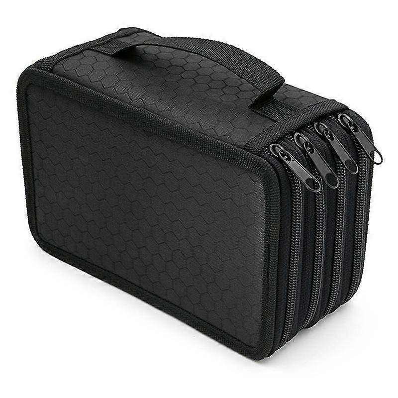 Pencil Case Capacity 72 Holes 4-Layer Pencil Case Solid Color Square Sketch Pencil Case Stationery