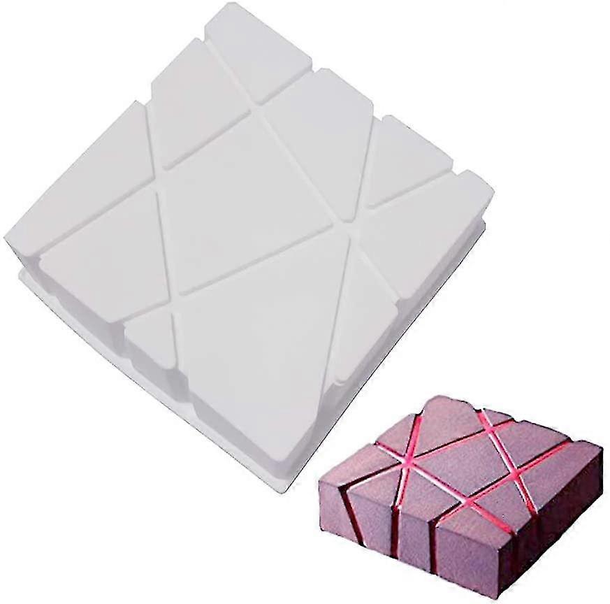 New White Silicone Cube Twill Shaped Mousse Cake Decorating Mold