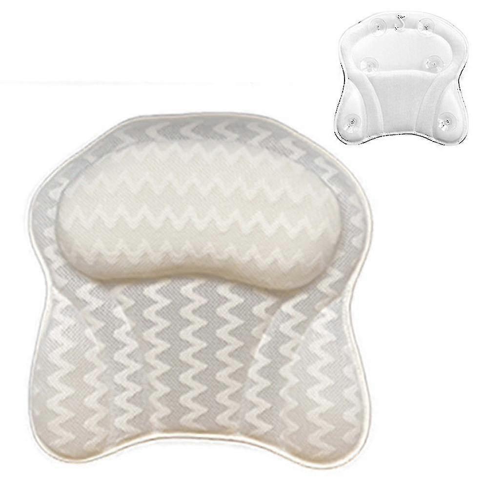 Bath Pillow For Bathtub - 6 Suction Cups Extra Strong Suction Bath Pillows For Tub Neck And Back Support