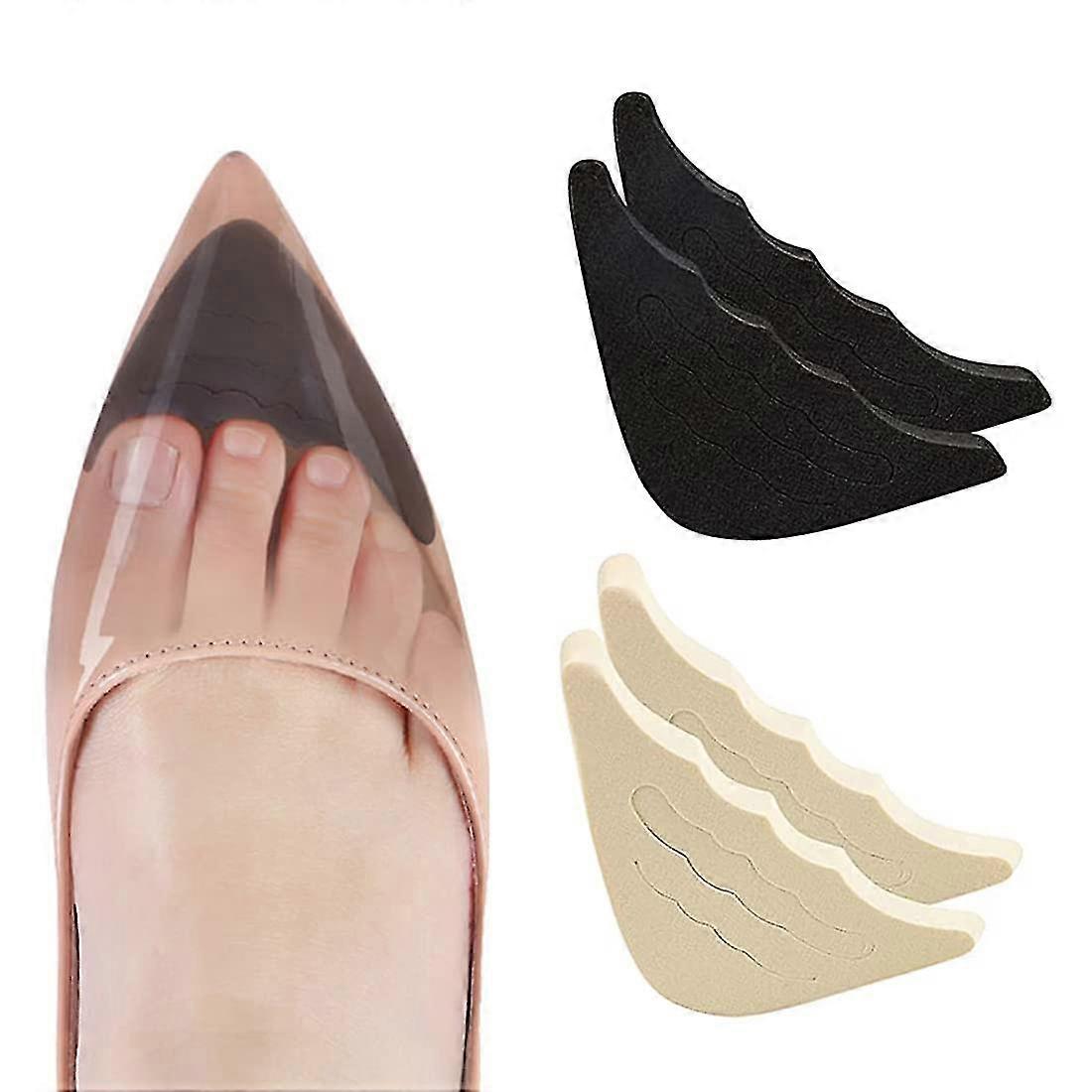 2 Pairs Of Shoe Fillers Insoles Forefoot / Pain Relief Cushion For Shoes Too(black & Flesh-coloured)