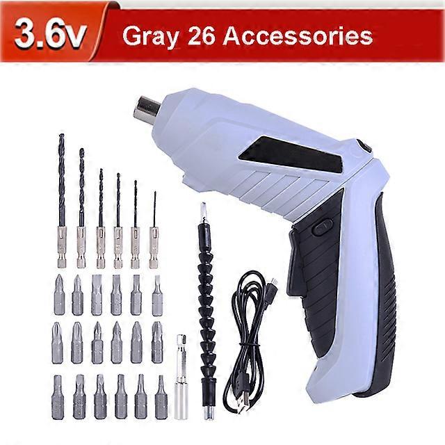 JWL-Electrical Screwdriver Sets 3.6V USB Charging Battery Cordless Screwdriver