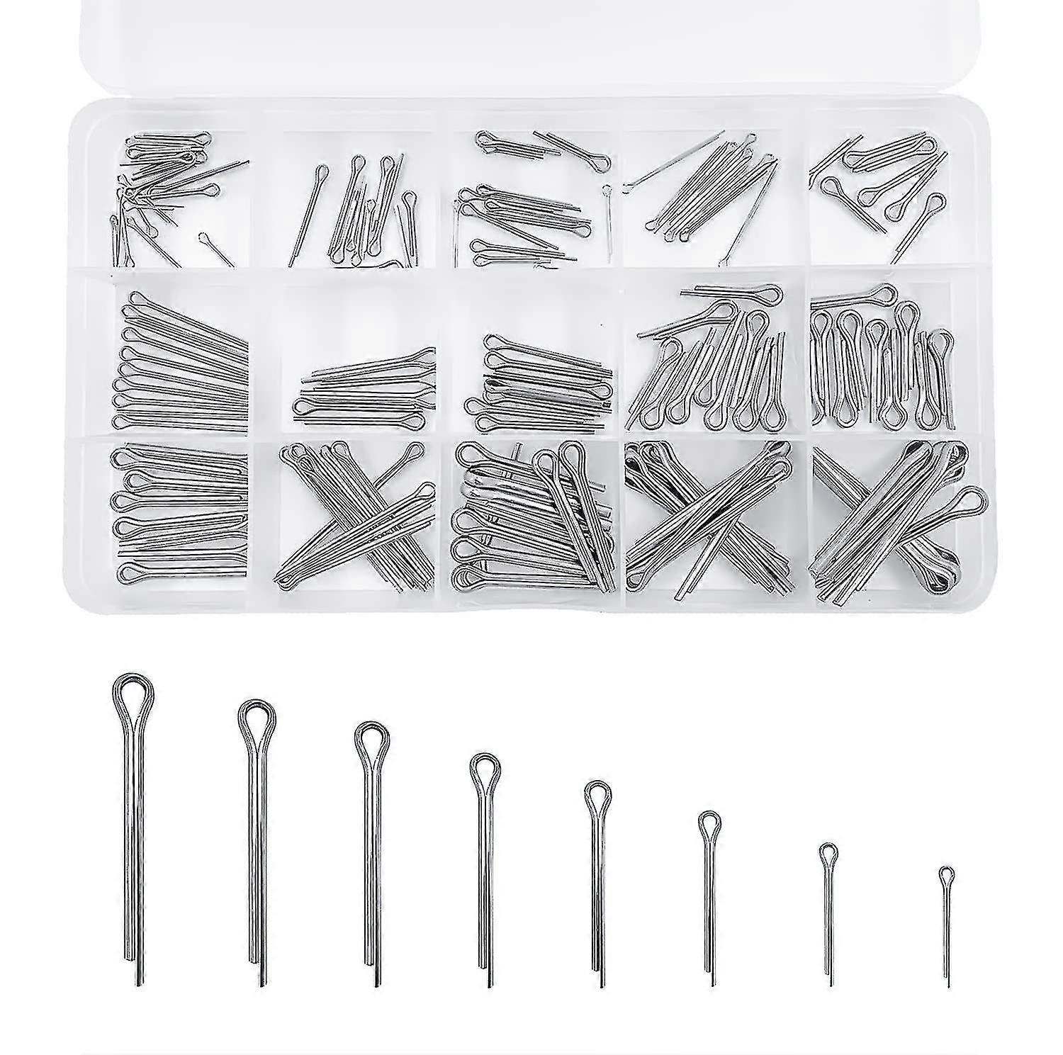 150 Stück Splinte Sortiment, M1 M1,5 M2 M2,5 M3 Splinte sortiert, Edelstahl Splinte Metall Sicherheit Split -Aya