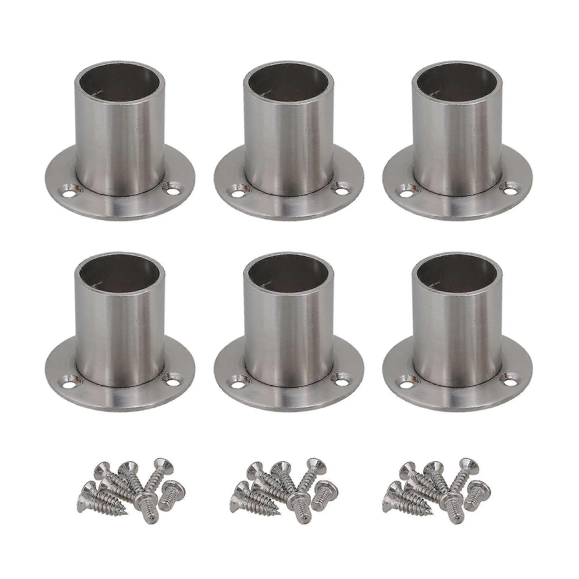 תמיכה בסוגריים תואמי אוגן נירוסטה 6x עבור מוט ארון 25 מ"מ