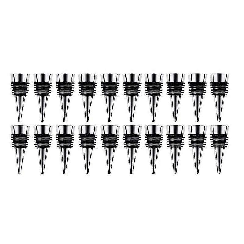 20pcs Metal Wine And Beverage Bottles Stoppers Wine Bottles Corks Tapered Storage Crafts Art Diy