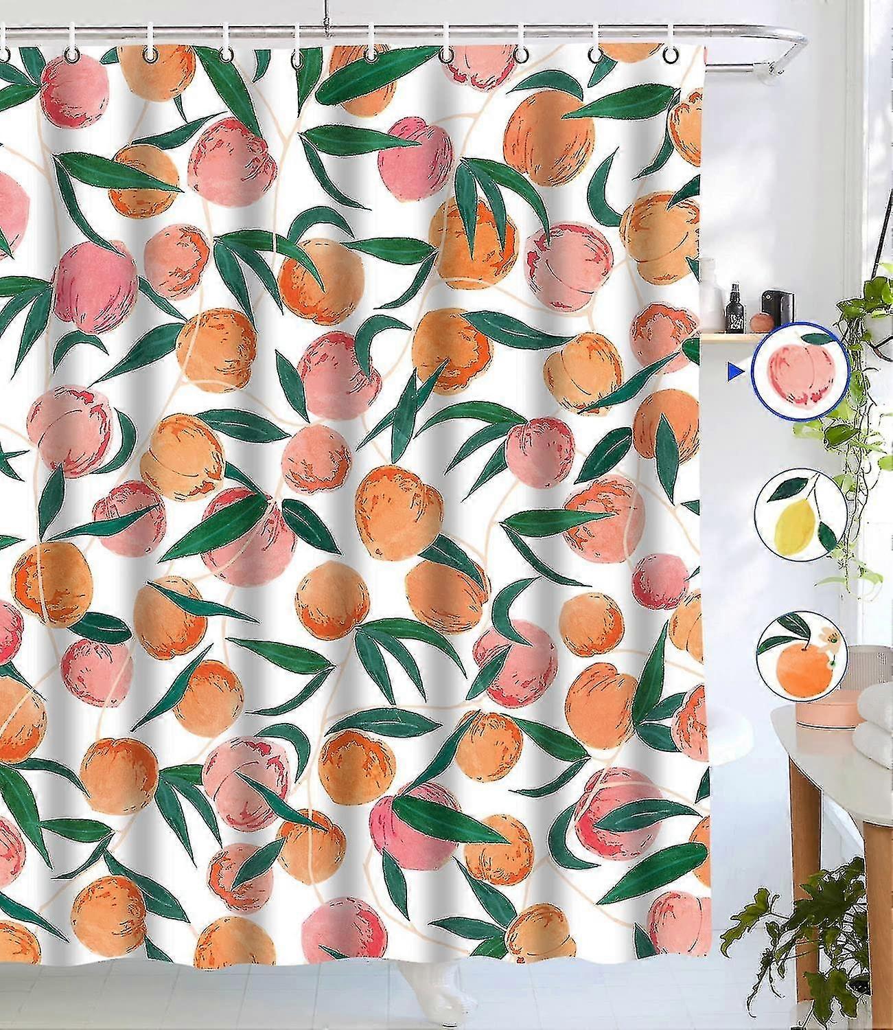 Rideau de douche rose, fruit complet du corps