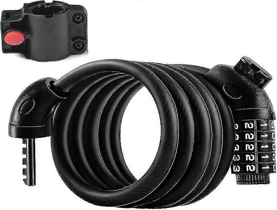 Almi Bike Lock Cable High Security 5 Digit Resettable Bicycle Combination Coiling Bike Lock Wit Gift