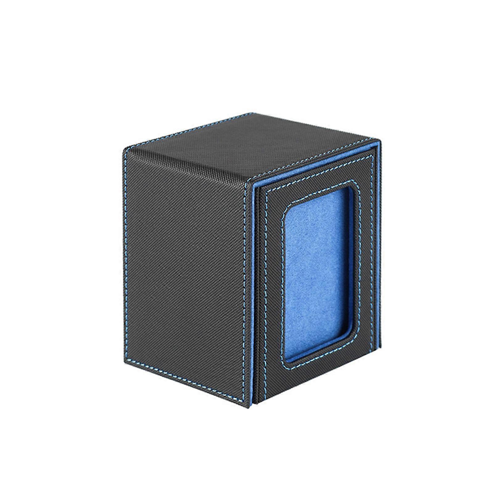 Clear Window Card Deck Case Multifunction Faux Leather TCG Trading Game Card Holder Organizer Large Capacity Sports Playing Card Storage Box