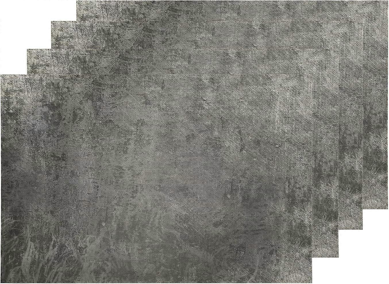 Dark Grey Solid Stone Placemats, Marble Table Mat Linen Burlap Washable Double-Deck Heat Insulation for Dining Table Kitchen Table Set of 4 (12 x 18 i
