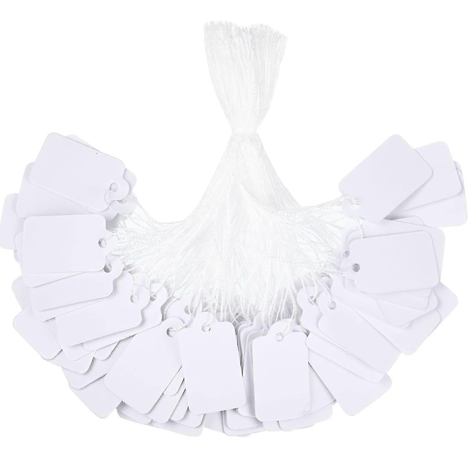 500 Pack White Marking Tags Price Tags Price Labels Display Tags With Hanging String, 23 X 13 Mm
