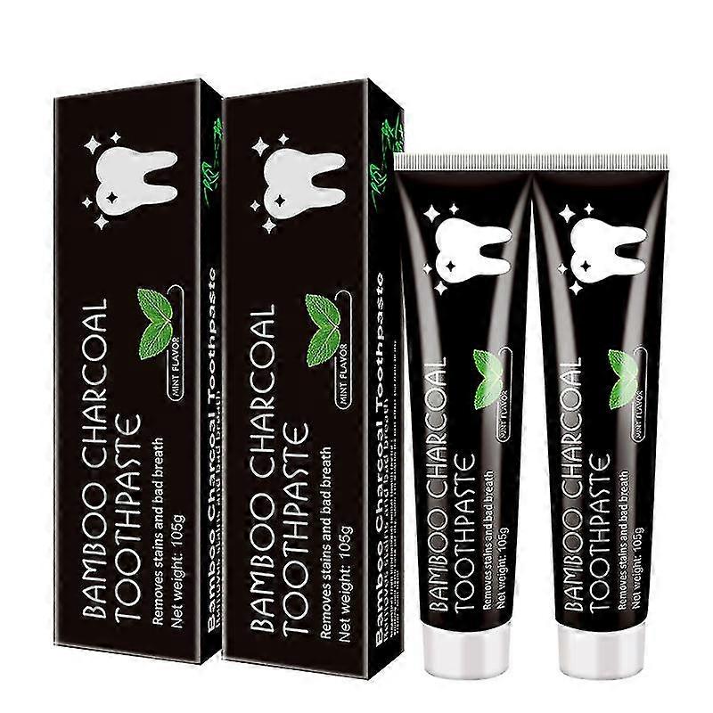 2 Pack 210g Activated Charcoal Whitening Toothpaste with Bamboo Charcoal Bamboo Tooth Whitener No Fluoride