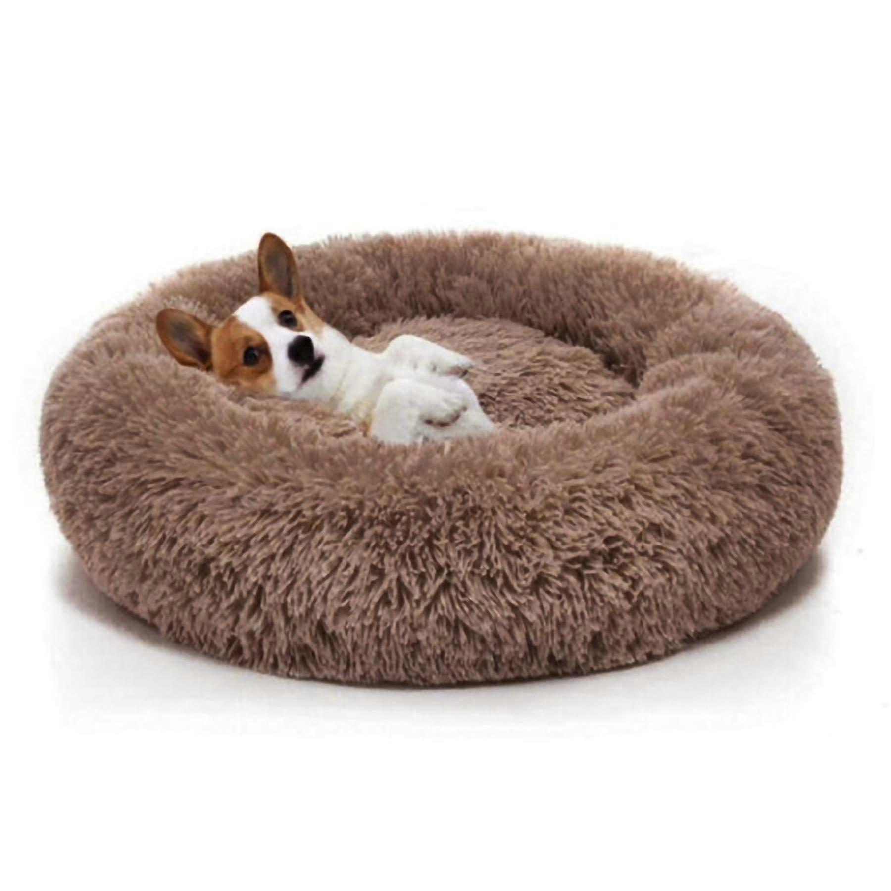 Washable Calming Comfy Donut Style Plush Pet Cat Or Dog Bed