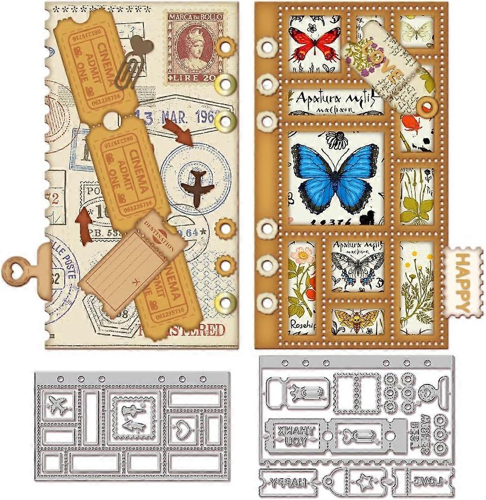 Postage Stamp Page Tickets Cutting Dies for Card Making Album Inside Page Metal Die Cuts Cutting Dies Template DIY Scrapbooking Embossing Paper Album
