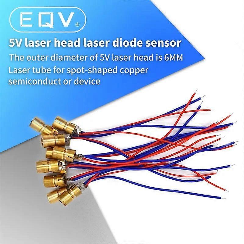 10PCS 5V 650nm 5mW Adjustable Laser Dot Diode Module Red Sight Copper Head Mini Laser Pointer