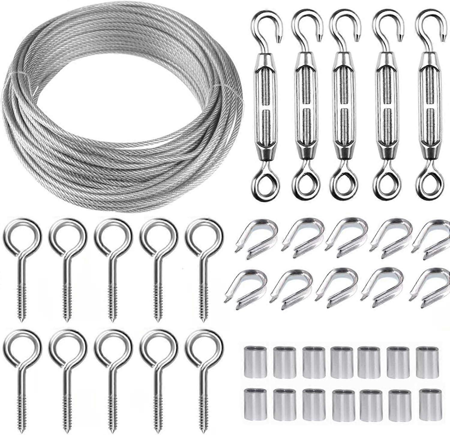 Garden Wire/turnbuckle Wire Tensioner Kit/ 30m Wire Rope Kit/fence Wire Roll