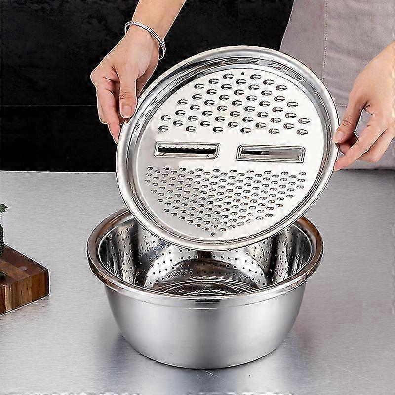 Stainless Steel Strainer And Mixing Bowl Set Stackable Bowls Set 26cm
